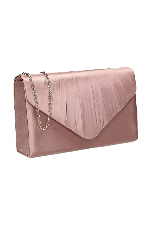 SwankySwans Chantel Pochette en satin pour femme, rose poudré, Taille unique