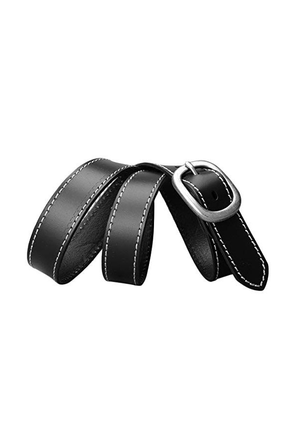 DDL Femme/Dame Millésime Ceinture Authentique Peau Vache Cuir 1,1 Pouces Large Mode Argent Boucle Conception Fille Daim Ceint