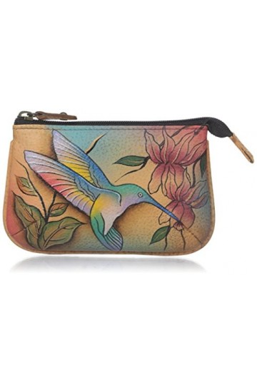 Anuschka - Sac à fermeture éclair de taille moyenne en cuir véritable et peint à la main pour femme - Elephant Mandala