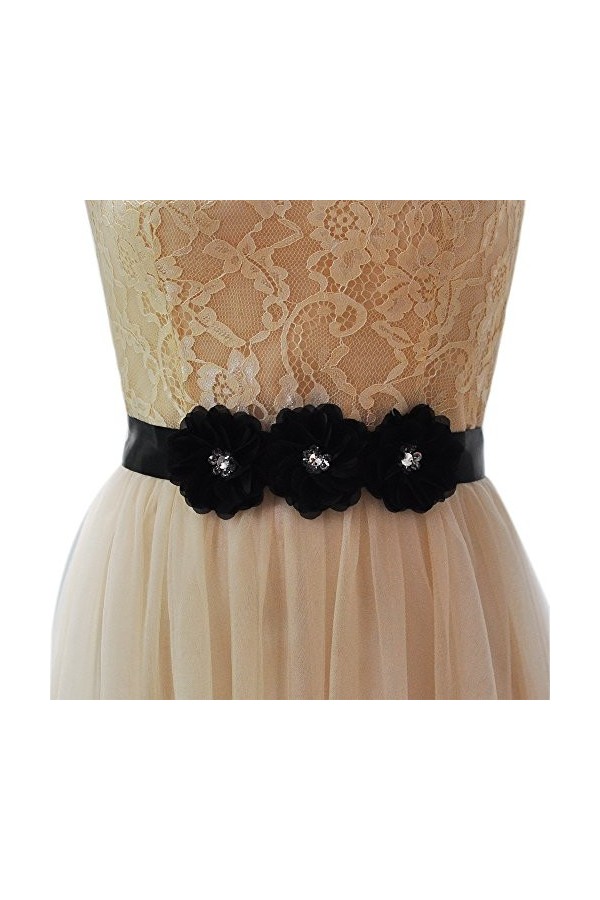 TOPQUEEN Ceinture de Robe de Mariée Strass Ceinture Robe Femme Cristal Rhinestone Ceinture de Mariage Perle Ruban Strass pour