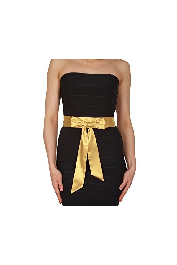 BlackButterfly Mariage Noeud Papillon Demoiselle dhonneur de Bal Ceinture de Satin Or, 15W / 250L