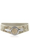 Glamexx24 Ceinture femme élastique 6cm large taille ceinture bague argent