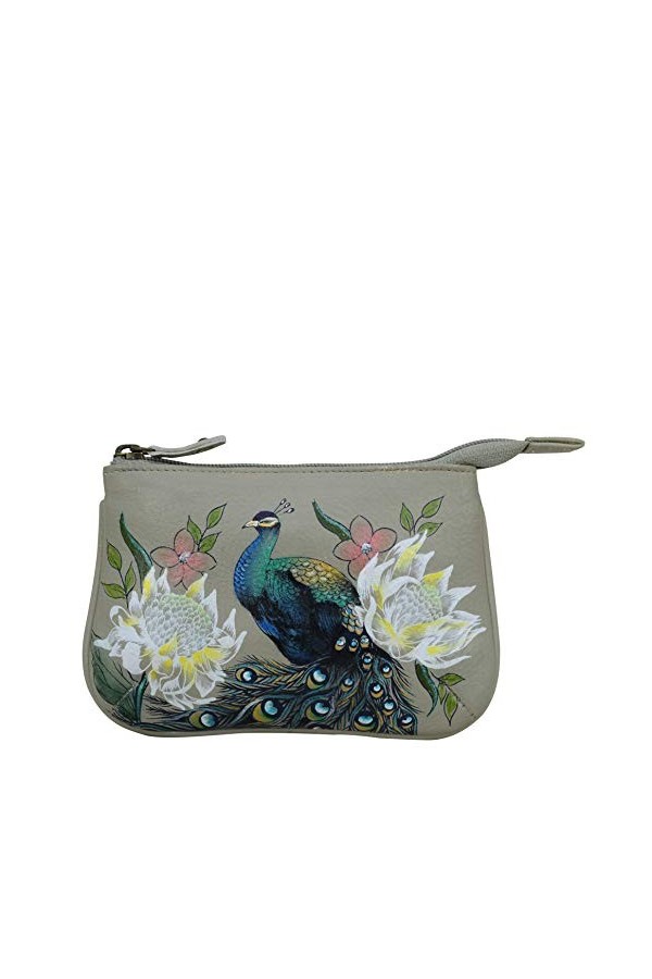 Anuschka - Sac à fermeture éclair de taille moyenne en cuir véritable et peint à la main pour femme - Elephant Mandala