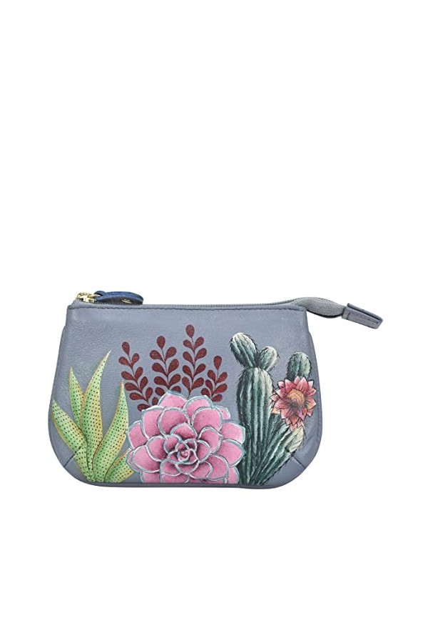 Anuschka - Sac à fermeture éclair de taille moyenne en cuir véritable et peint à la main pour femme - Elephant Mandala