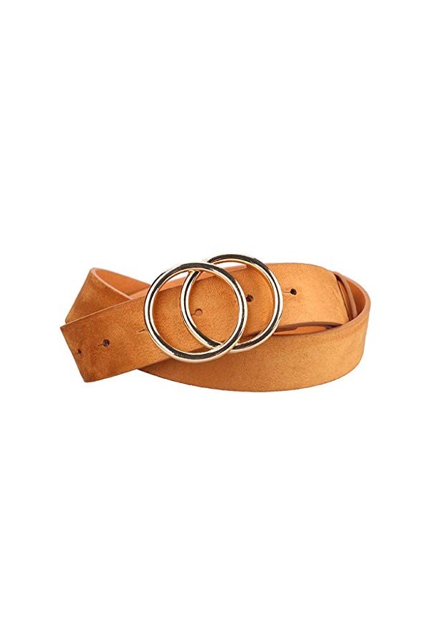 Ceinture en cuir souple tendance pour femme - Ceinture en similicuir pour filles, marron, M