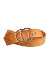 Ceinture en cuir souple tendance pour femme - Ceinture en similicuir pour filles, marron, M