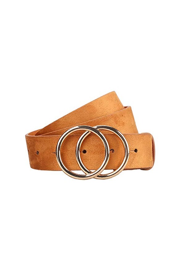 Ceinture en cuir souple tendance pour femme - Ceinture en similicuir pour filles, marron, M