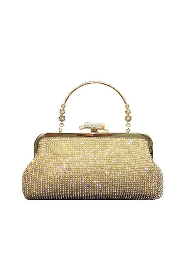Strass Pochette Sac à Main Femme bandoulière Sac à Main de Dîner Sac de Soirée Mariage Prom de Dames Or