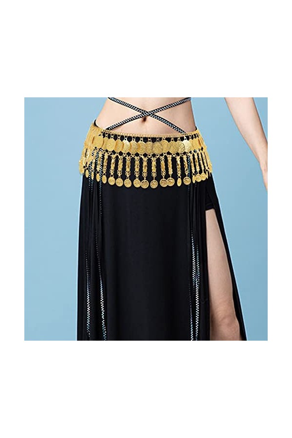 MEGAUK Ceinture à chaîne rétro pour femme - Ceinture à franges - Ceinture de danse du ventre - Ceinture de taille en métal, O