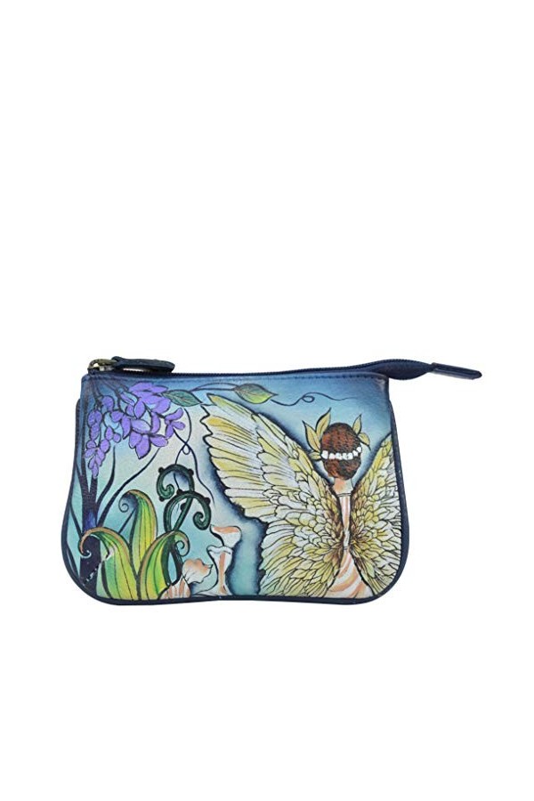 Anuschka - Sac à fermeture éclair de taille moyenne en cuir véritable et peint à la main pour femme - Elephant Mandala