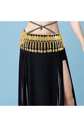 MEGAUK Ceinture à chaîne rétro pour femme - Ceinture à franges - Ceinture de danse du ventre - Ceinture de taille en métal, O