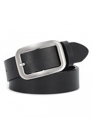 JasGood Ceinture en cuir pour pantalon en jean - Boucle dorée - Pour femme, 1 - Noir., 140cm Passt Taillengröße 116-125cm 