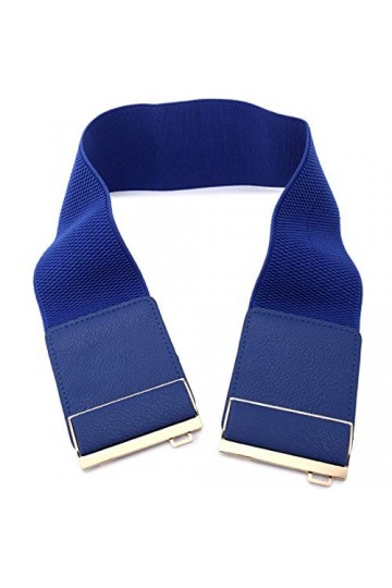 Beltox Ceinture élastique élastique pour femme 7,6 cm de large - Bleu - 76/129.5 cm