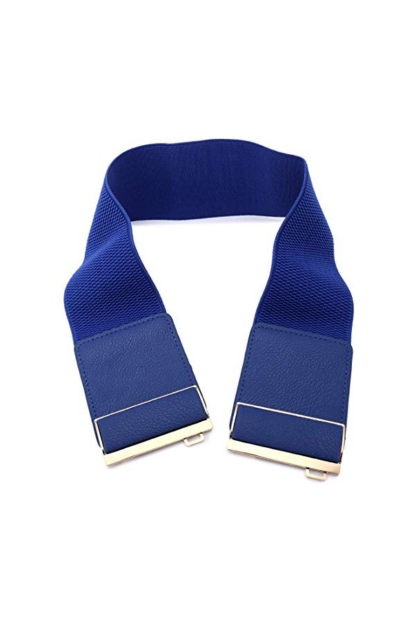 Beltox Ceinture élastique élastique pour femme 7,6 cm de large - Bleu - 76/129.5 cm