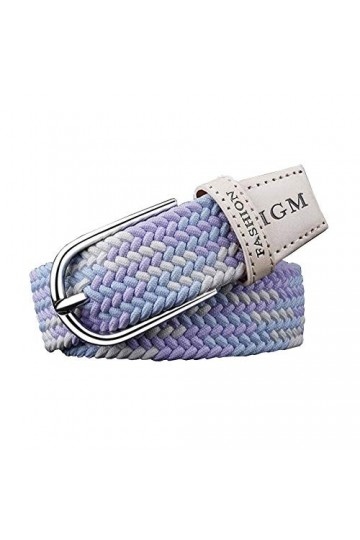 Pacde Western Candy Ceinture de couleur élastique sans trous pour femme, Bleu clair, violet., 110 cm
