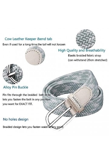 Pacde Western Candy Ceinture de couleur élastique sans trous pour femme, Bleu clair, violet., 110 cm