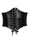 Lamdgbway Corset En Cuir à Lacets Ceinture De Taille élastique Ceinture De Taille Rétro Pour Femmes Grils Black 85cm
