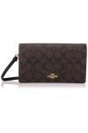 Coach Anna Foldover Pochette en toile enduite Marron Noir