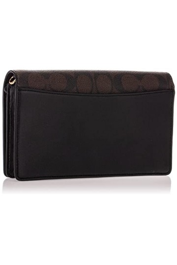 Coach Anna Foldover Pochette en toile enduite Marron Noir