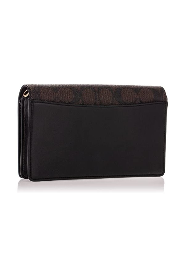 Coach Anna Foldover Pochette en toile enduite Marron Noir