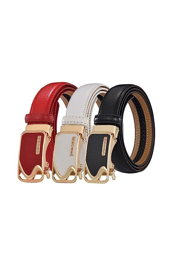 NIUXICH Ceintures pour femmes Robe Jeans Ceinture à boucle automatique Largeur 2,8cm Ceinture en jean décontractée pour acces