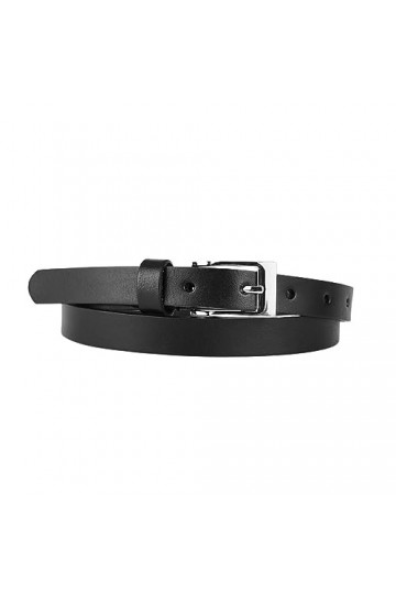 Mix Your Beauty MYB Ceinture pour femme 100 % cuir véritable – hauteur 20 mm – sans couture – Fabriqué en Italie, Noir , 95-1