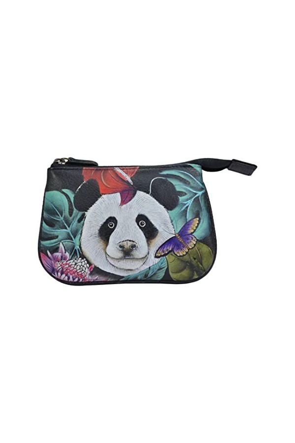 Anuschka - Sac à fermeture éclair de taille moyenne en cuir véritable et peint à la main pour femme - Elephant Mandala