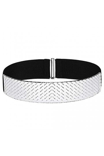Coucoland Ceinture de Taille en Métal pour Femme Argent 