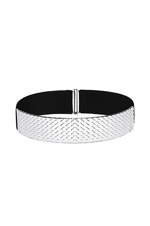 Coucoland Ceinture de Taille en Métal pour Femme Argent 