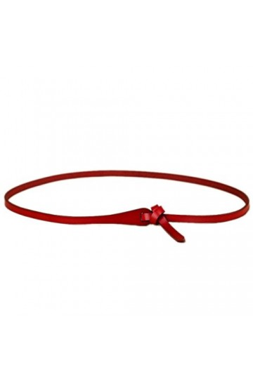 Ele Gens Ceinture fine en cuir pour femme - Rouge - Taille unique