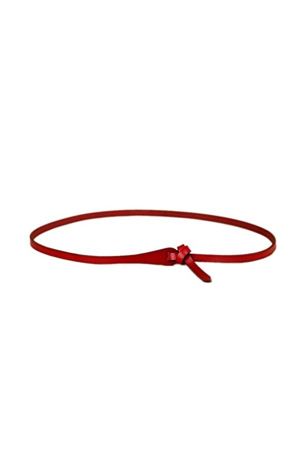 Ele Gens Ceinture fine en cuir pour femme - Rouge - Taille unique
