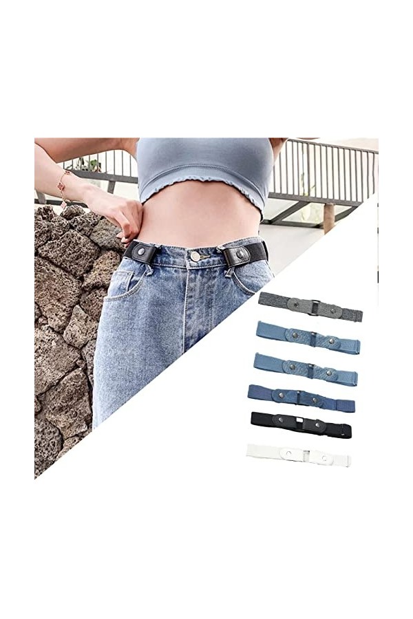 Ceintures éLastiques Invisibles Sans Boucle Femme Ceinture sans Boucle Invisible Unisexe Pour Jeans Pantalon Robe Ceinture Un