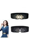 Sertay Ceinture Elastique Femme, 2 Pièces Ceinture Large à Taille Élastique, Ceintures De Taille Vintage, Ceinture Élastique 