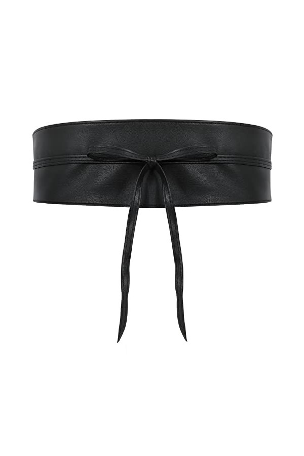 JasGood Lot de 2 ceintures larges pour femme, 6 - Noir., L taille 91/100 cm 