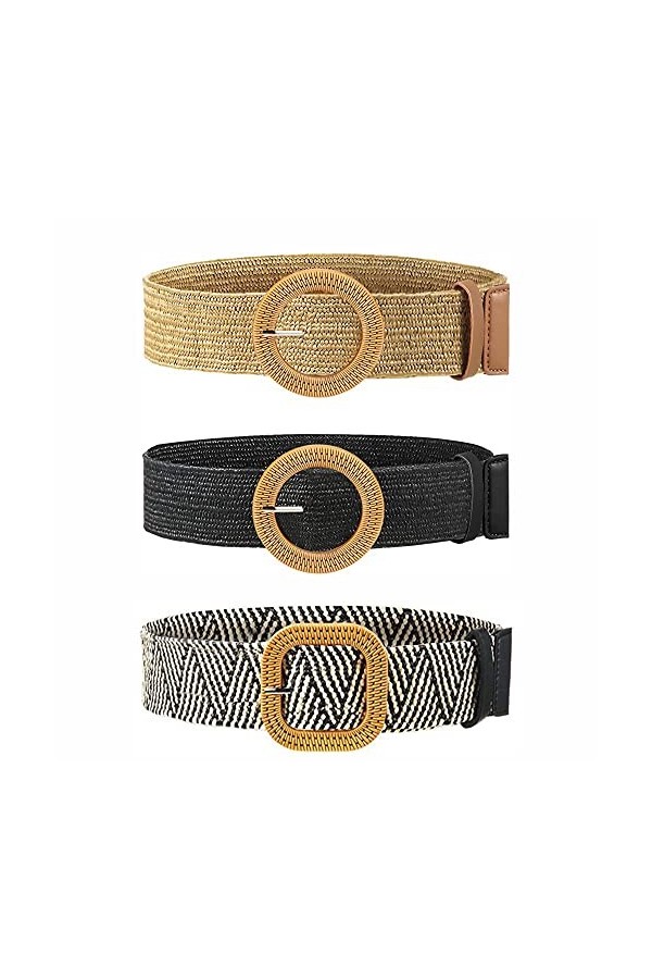 3 Pièces Ceinture Femme, Ceinture Tissée, Ceinture De Robe Tressée, Tissée Femme Ceinture, Pour Les Voyages, Les Fêtes, Les P