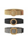 3 Pièces Ceinture Femme, Ceinture Tissée, Ceinture De Robe Tressée, Tissée Femme Ceinture, Pour Les Voyages, Les Fêtes, Les P