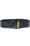 Gomerbesen Ceinture rétro pour femme avec boucles en forme de D, ceinture large élastique polyvalente, Noir , taille unique
