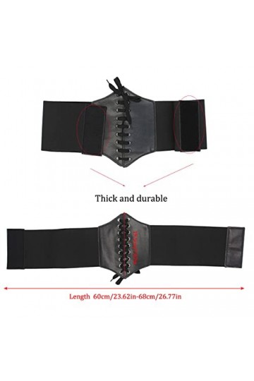 Guador 2 pièces ceinture à lacets nouée ceinture de guêpe bandage élastique en cuir ceinture moulante dames corset à lacets d