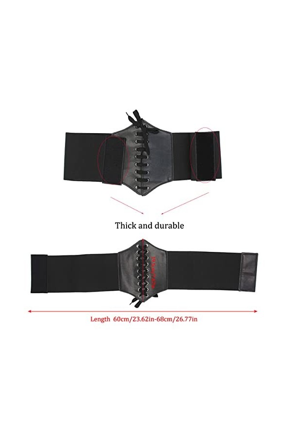 Guador 2 pièces ceinture à lacets nouée ceinture de guêpe bandage élastique en cuir ceinture moulante dames corset à lacets d