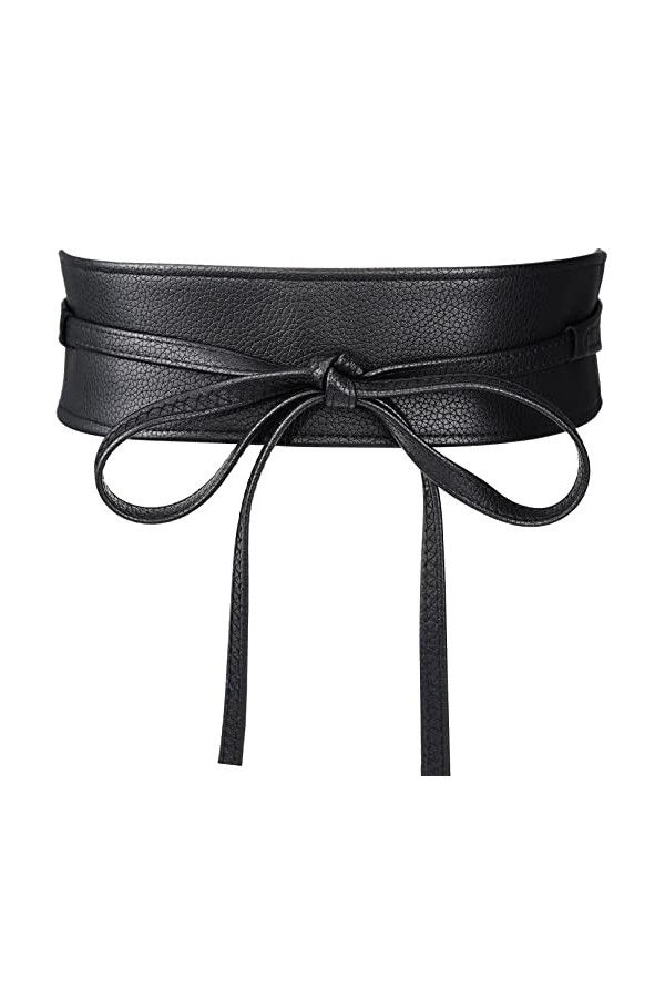 Gomerbesen Ceinture à large bande nouée pour femme Noir 1 Taille unique