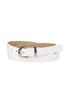 Allegra K Alligator Embossed Belts Waist Alloy Pin Buckle Belt White
