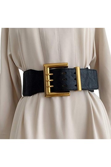 Longwu femmes mode ceinture noire ceinture large élastique extensible ceinture robe manteau pull ceinture pour dames