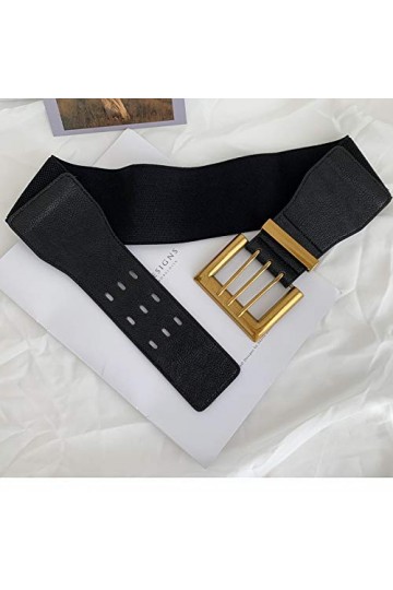 Longwu femmes mode ceinture noire ceinture large élastique extensible ceinture robe manteau pull ceinture pour dames
