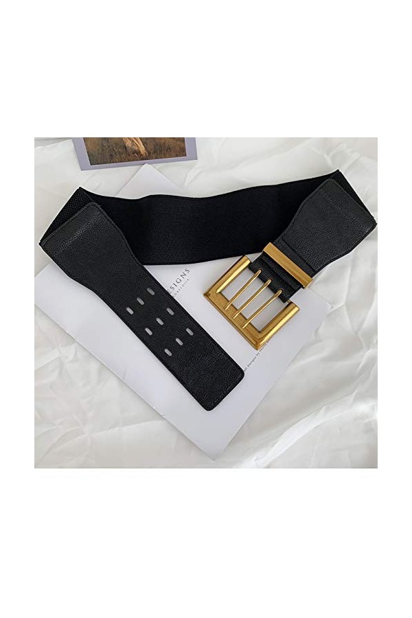 Longwu femmes mode ceinture noire ceinture large élastique extensible ceinture robe manteau pull ceinture pour dames