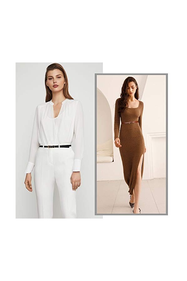 JasGood Lot de 4 ceintures fines en cuir pour femme - - XXL:pantalon w 140 cm 43/48"