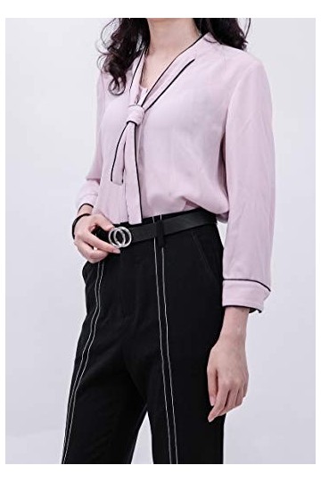 irisaa - Ceinture pour femme - Ceinture pour jean avec double anneau rond - Pour femme, fille, adolescente, Noir New Look, 75