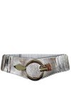 Gloop Ceinture élastique pour femme - Largeur : 6 cm - Anneau argenté, Argent 18900a26, taille unique