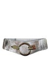 Gloop Ceinture élastique pour femme - Largeur : 6 cm - Anneau argenté, Argent 18900a26, taille unique