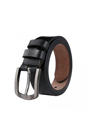 TEAMMAO Ceinture Femme Cuir Ceintures Grande Taille 110CM-180CM Noir Ceinture 3,5CM de Large Affaires Mode Jeans Robe Femme C