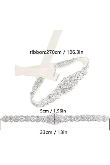 LEEQBCR Strass Ceinture de Mariée, Nuptiale Ruban Ceinture de Mariage avec Cristal Accessoire Elégant Cristal Ceinture de Mar